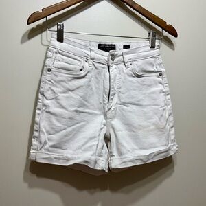 Lucky Brand Curvy High Rise Waist Denim Mini Jean Short Shorts White